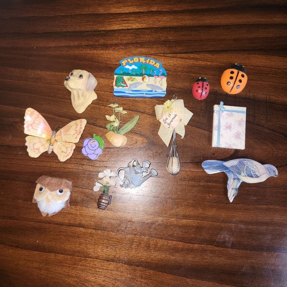 Lot of 13 vintage magnets. Some handmade. Florida, Butterfly, etc 1980s 1990s - Picture 2 of 9